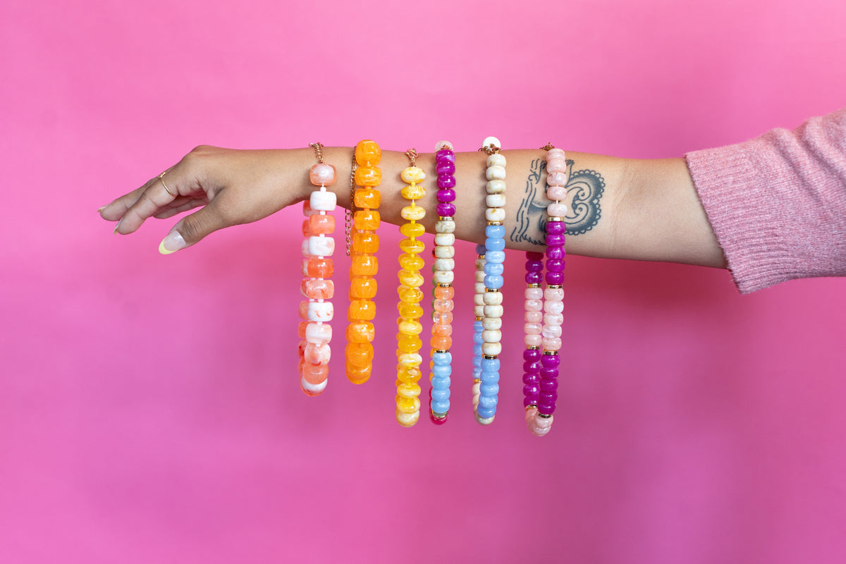 Berry Blush Acrylic Beaded Necklace