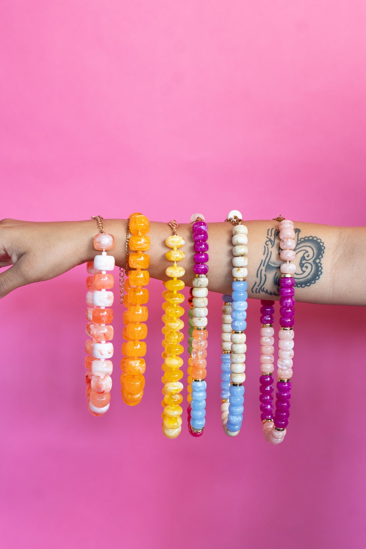Orange You Glad Acrylic Beaded Necklace
