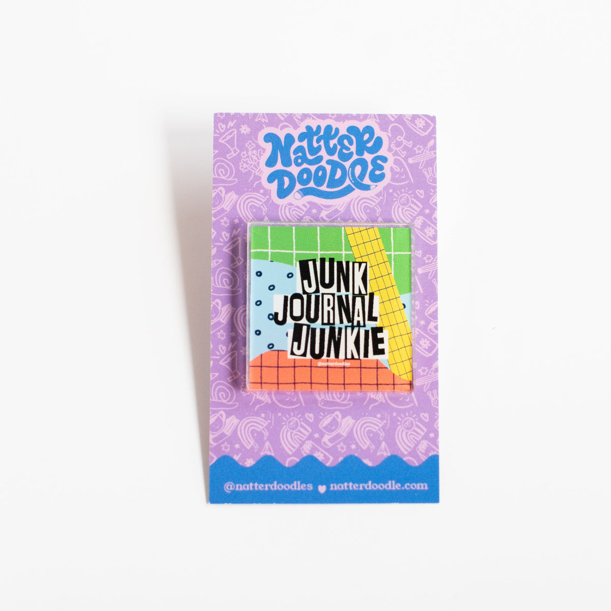 Junk Journal Junkie Acrylic Pin