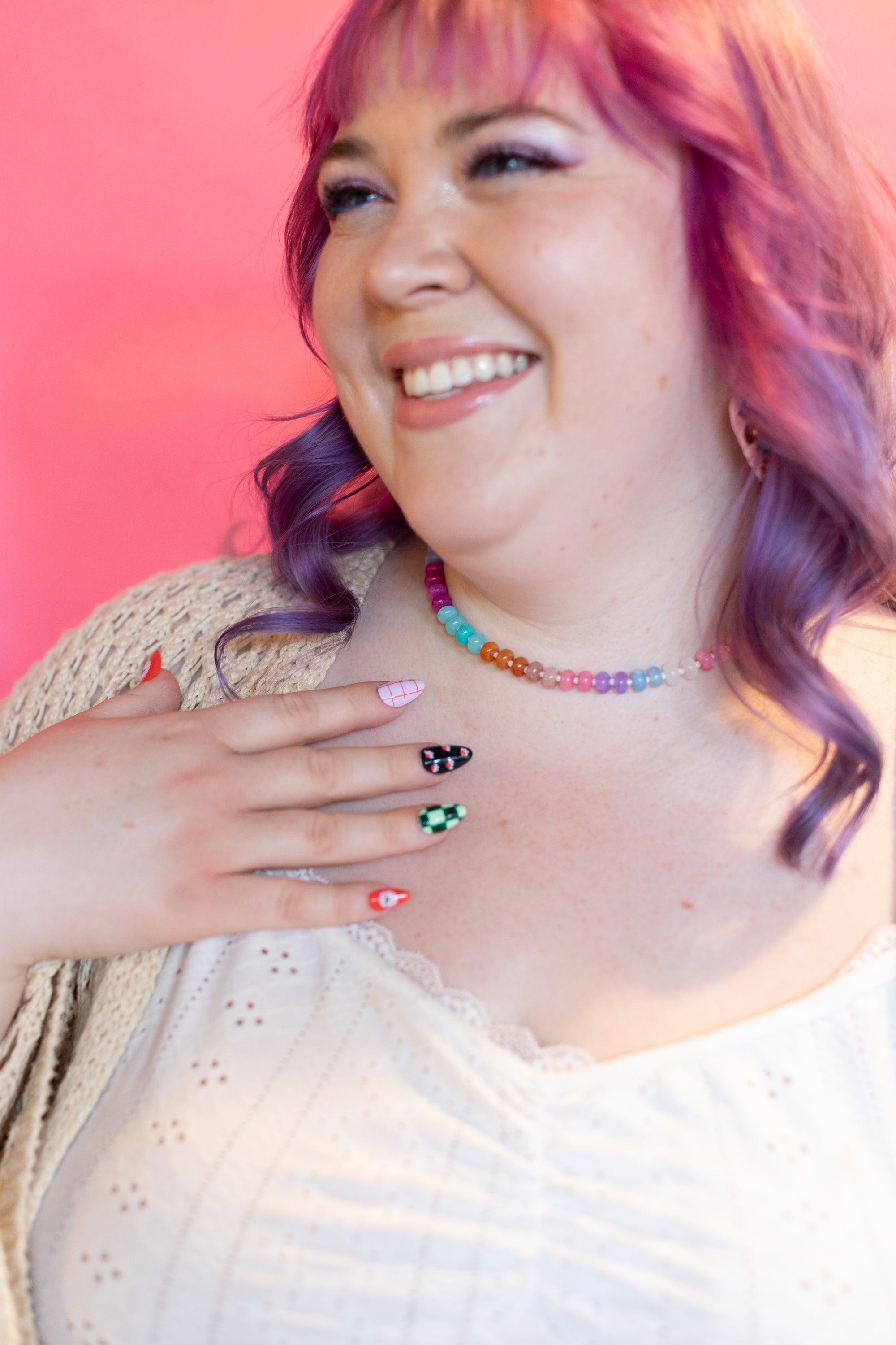 Technicolor Daydream Glass Beaded Necklace