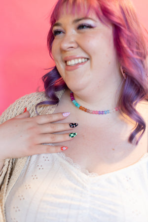 Technicolor Daydream Glass Beaded Necklace
