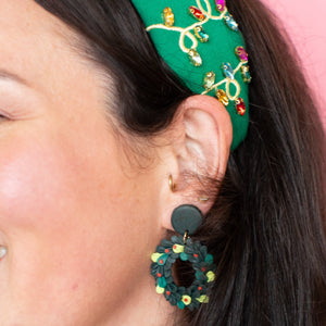 A-Wreath-A Franklin Christmas Holiday Earrings