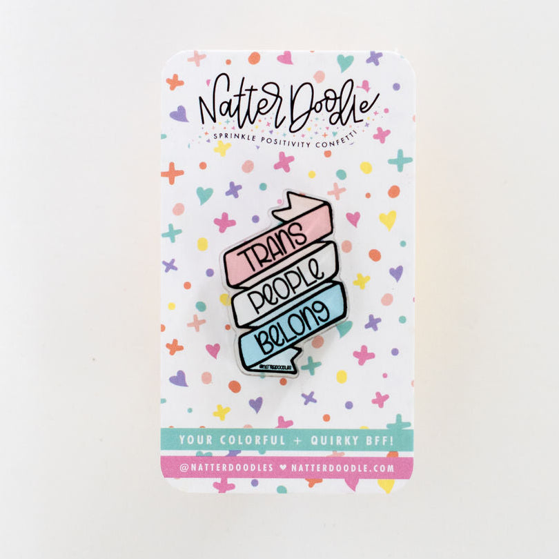 Pin with colorful design on a white background