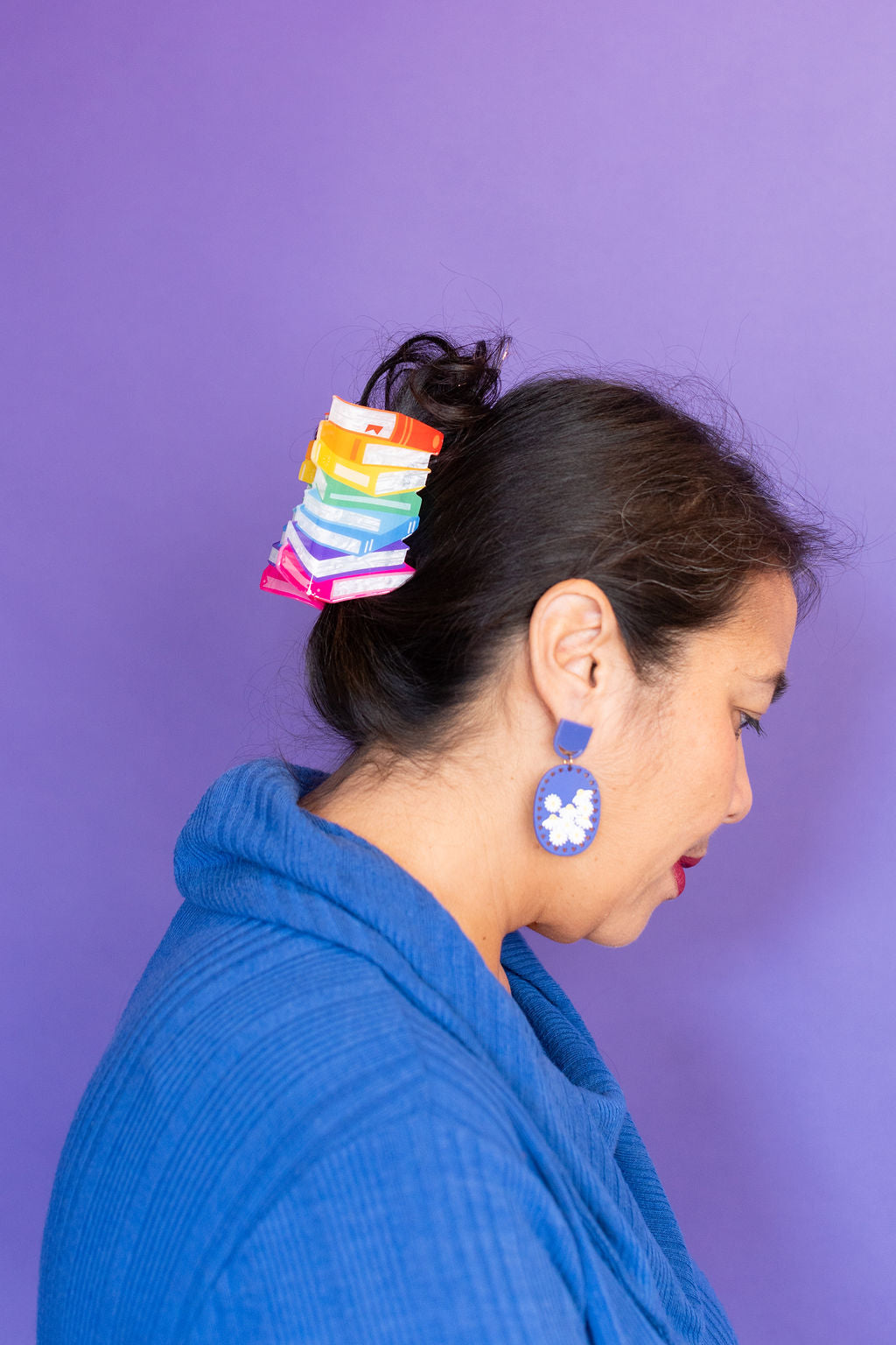 Booked Solid Book Stack Hair Claw