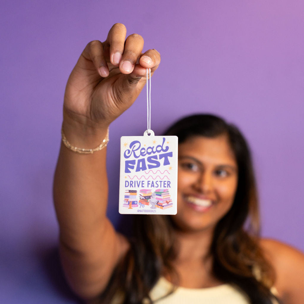 Read Fast Drive Faster Car Air Freshener  – Honey Peach