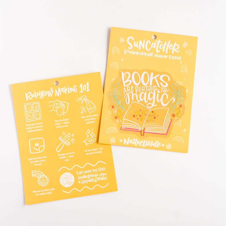 Books Are Portals to Magic – Prismatic Rainbow Suncatcher