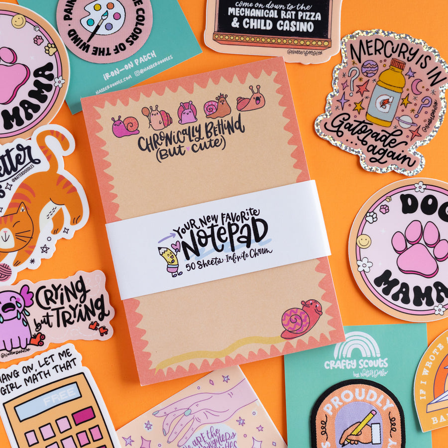 Chronically Behind (But Cute) Notepad – Snail Fun Stationery