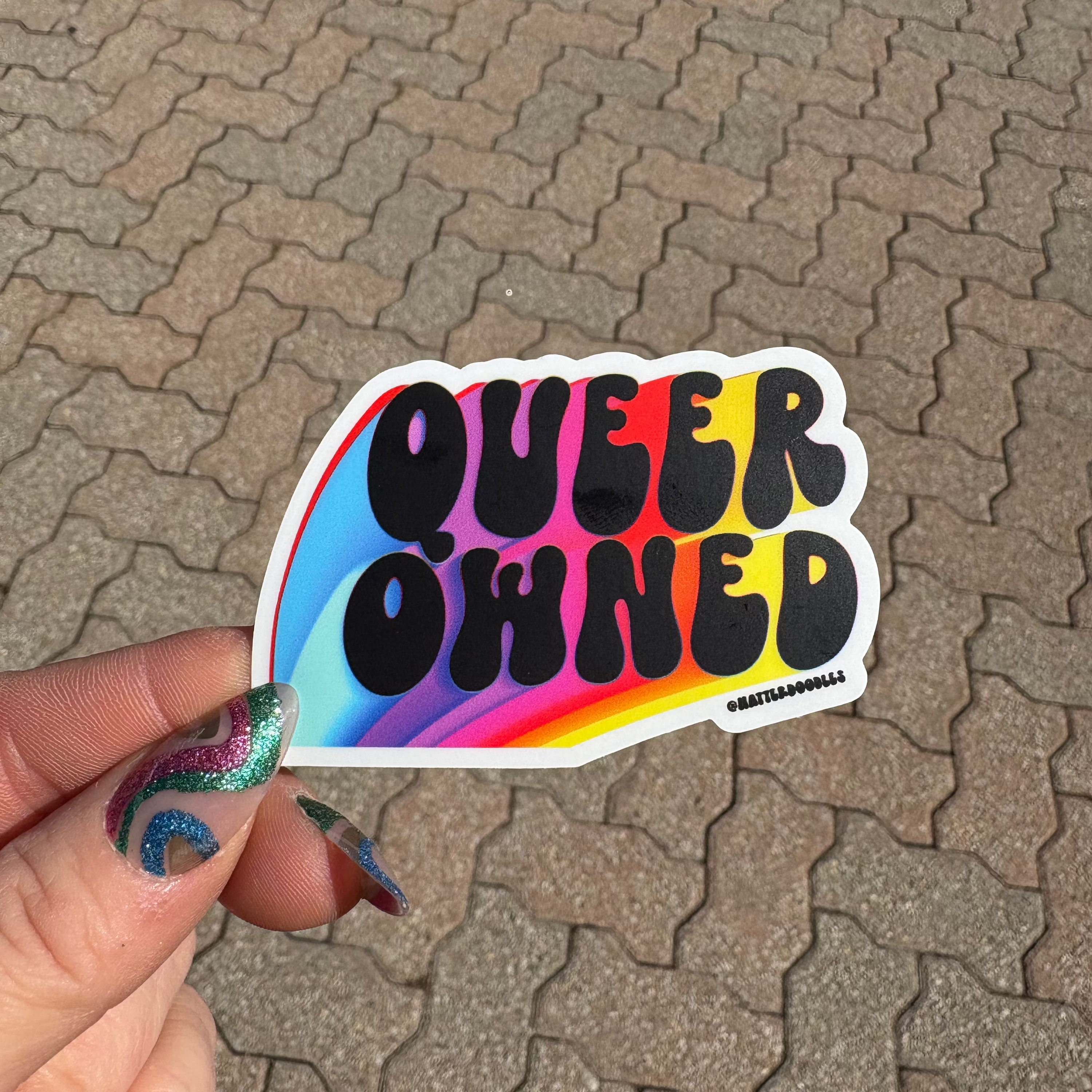 Queer Owned Rainbow Sticker