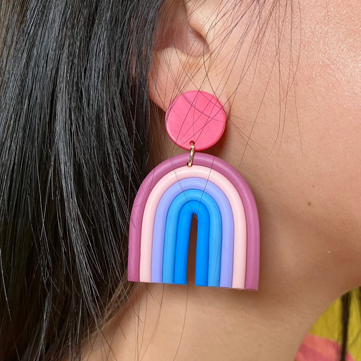 Arch to the Beat of Your Own Drum Rainbow Earrings