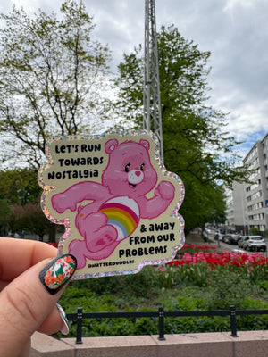 Let's Run Towards Nostalgia Care Bear Sticker