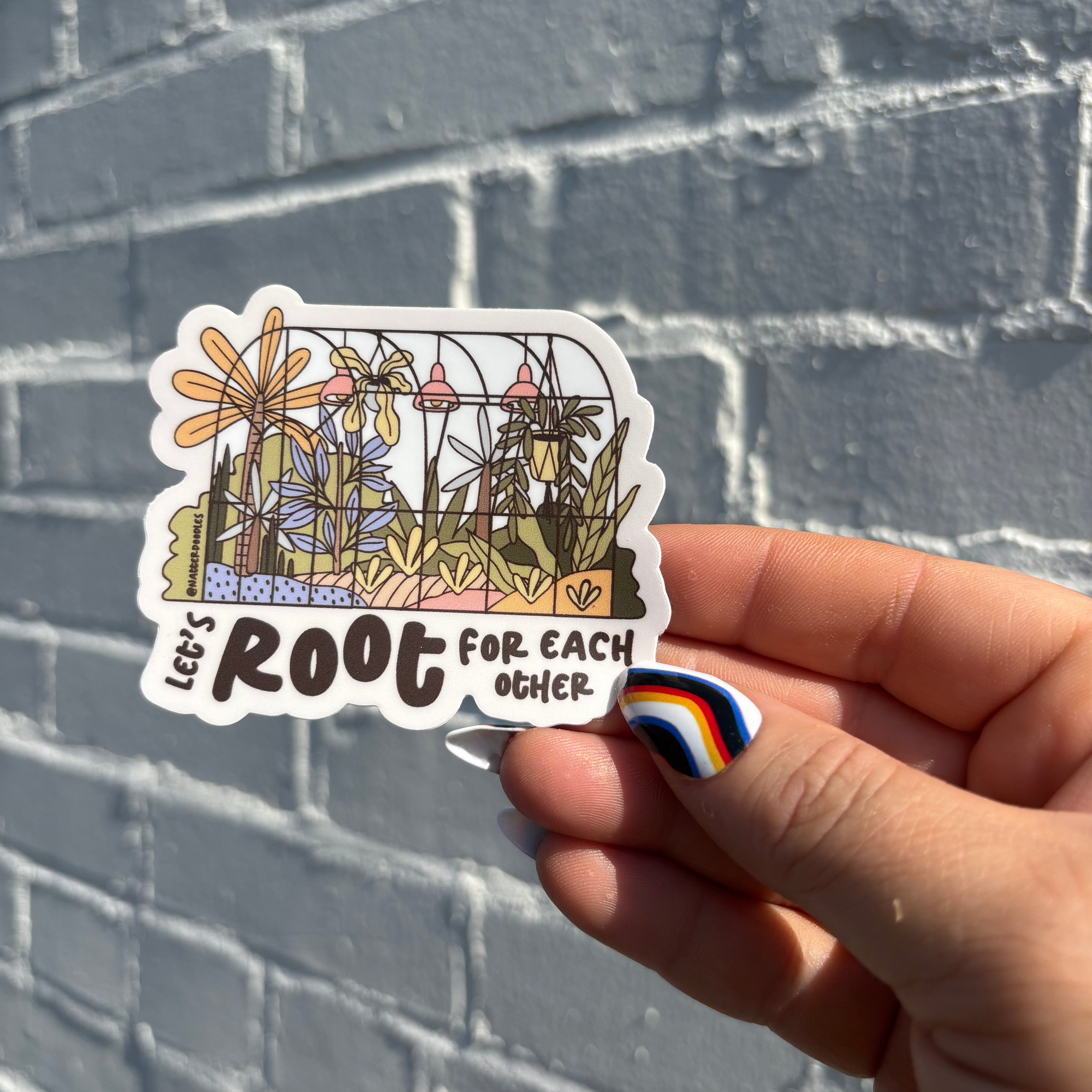 Let’s Root for Each Other Greenhouse Sticker