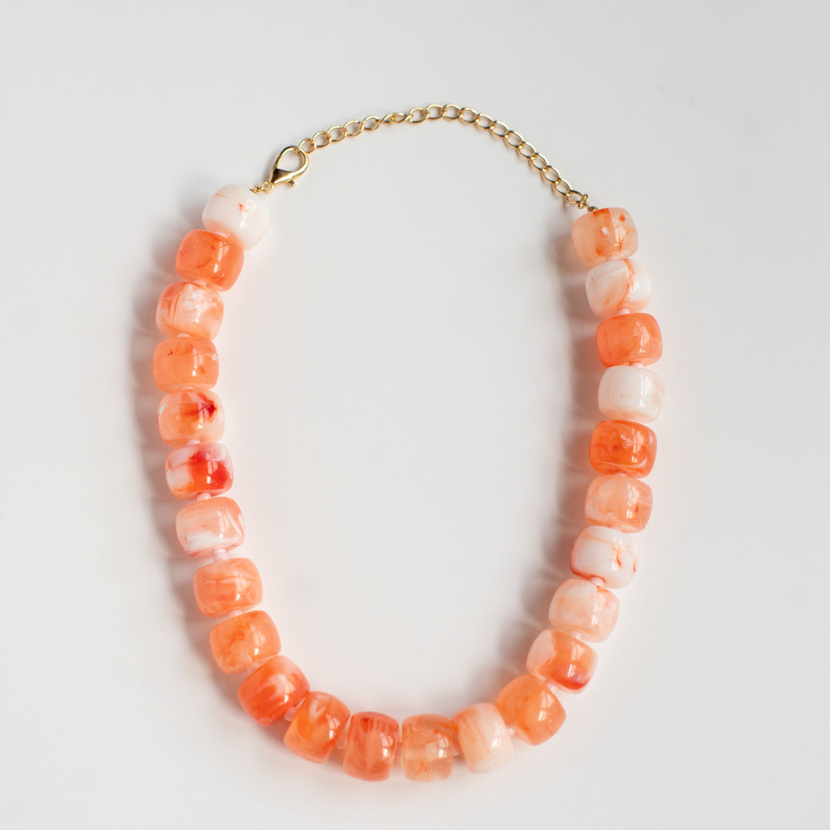 Peach, Please acrylic beaded necklace by NatterDoodle