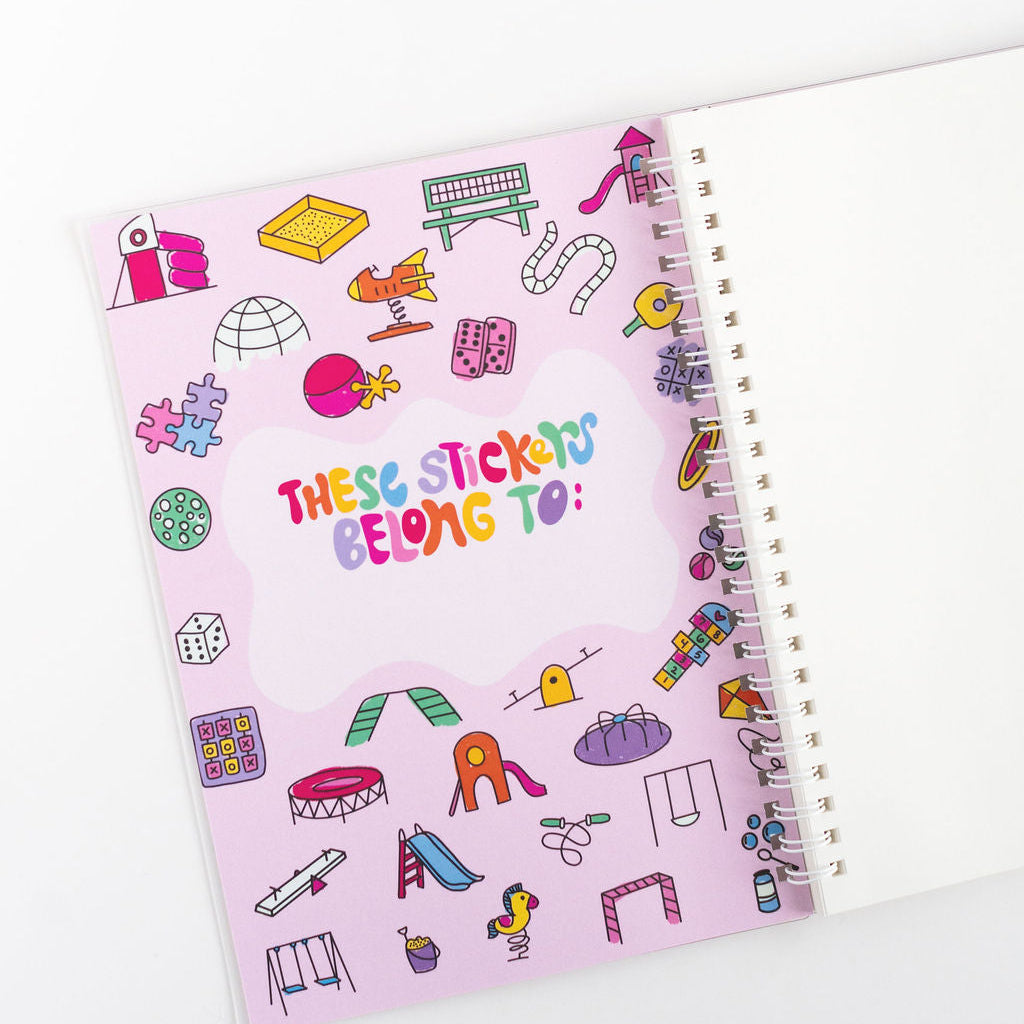 interior of playground themed sticker book