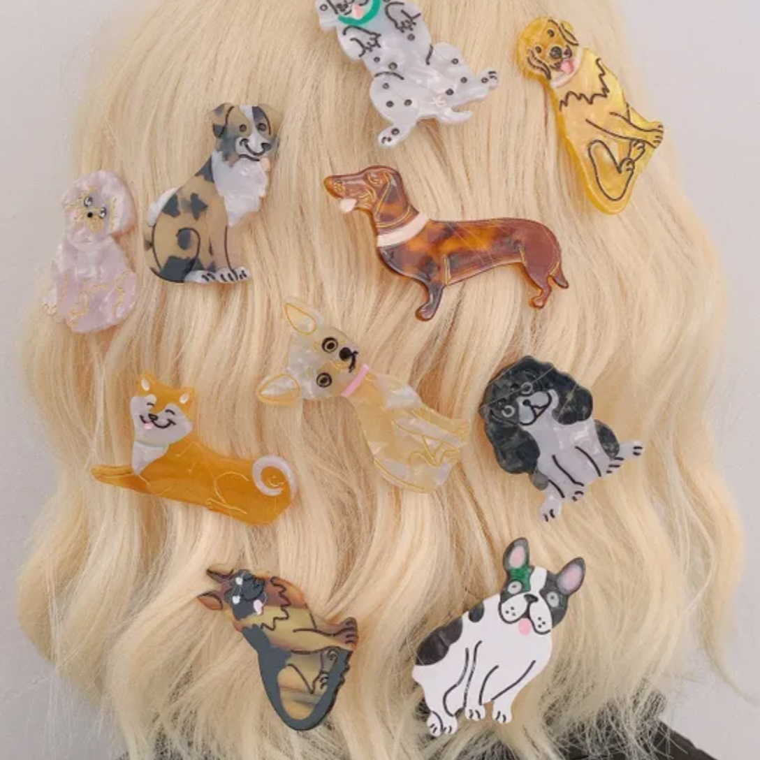 Dog with hair sales clip