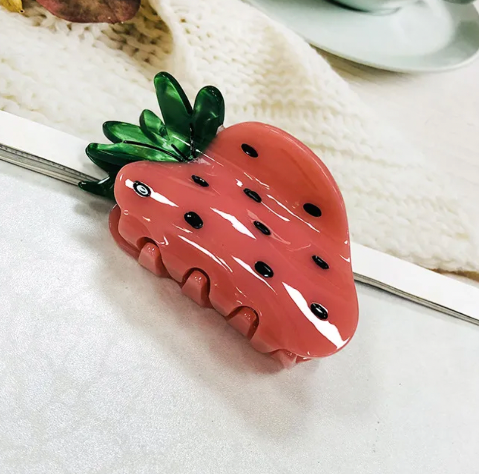Pink Strawberry Punch Hair Claw Clip