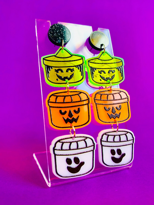 Haunted Happy Meal - McDonalds Halloween Candy Bucket Inspired Earrings