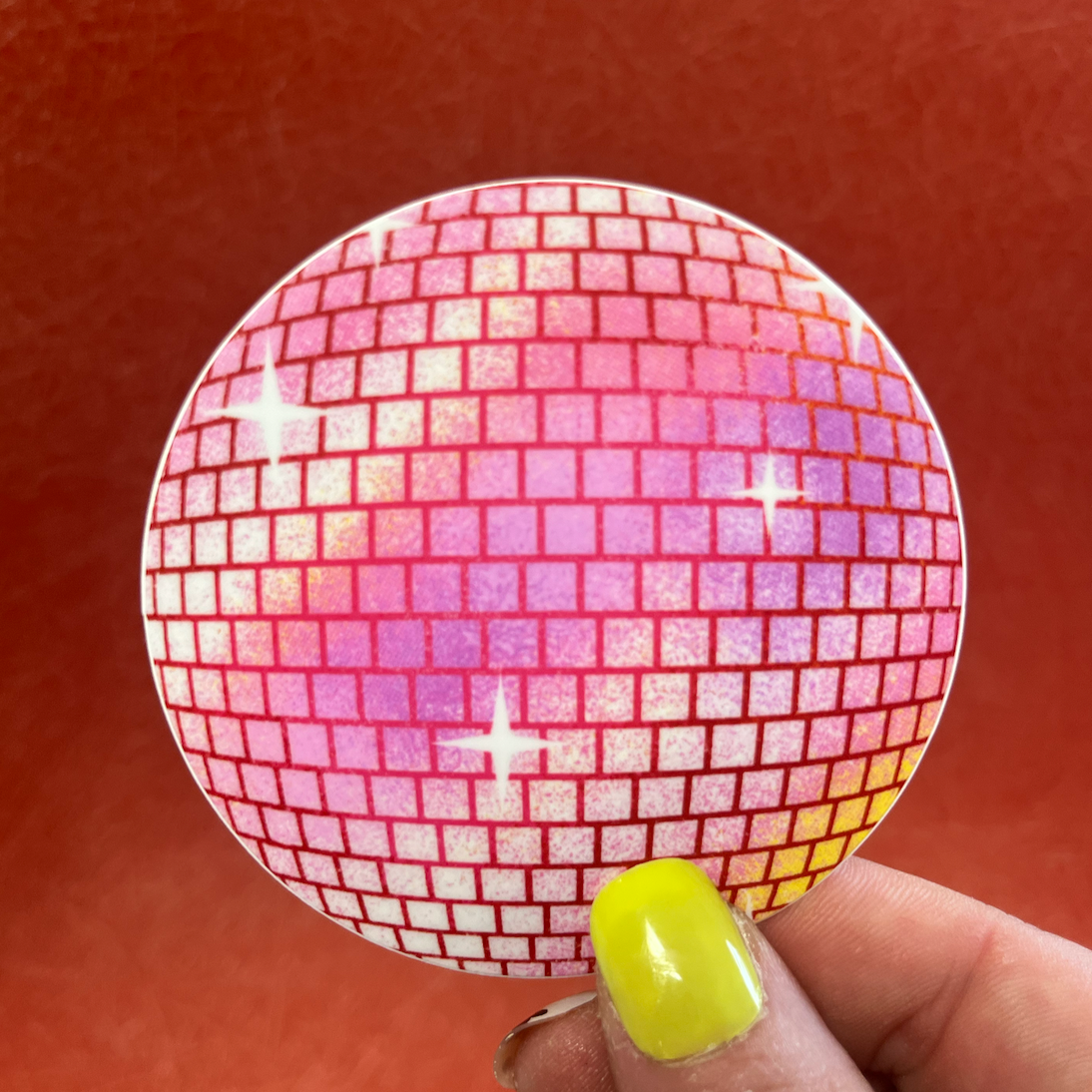 Pink Disco Ball Sticker