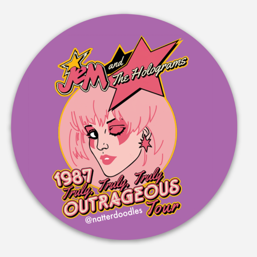 Jem & the Holograms 1987 Truly Truly Truly Outrageous World Tour Sticker