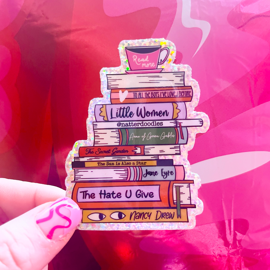 Girls Growing Up Book Stack Sticker