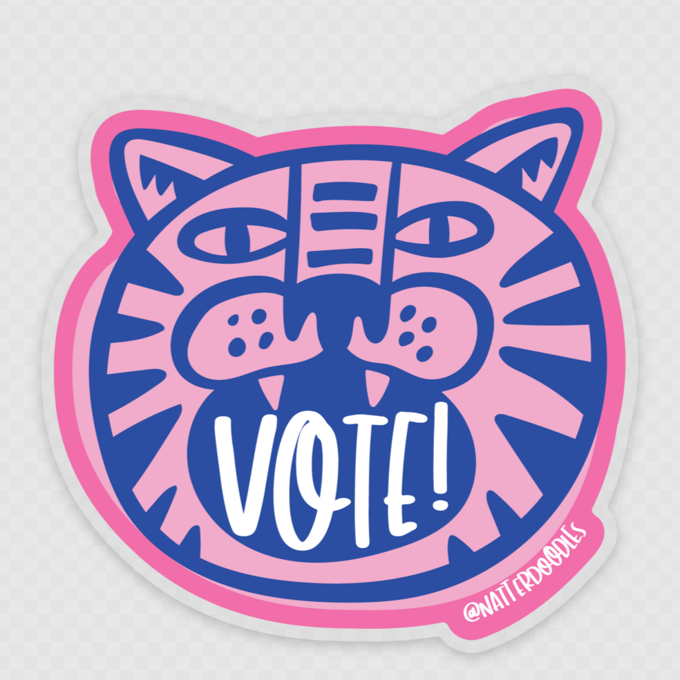 Vote! Fiercely Tiger Sticker