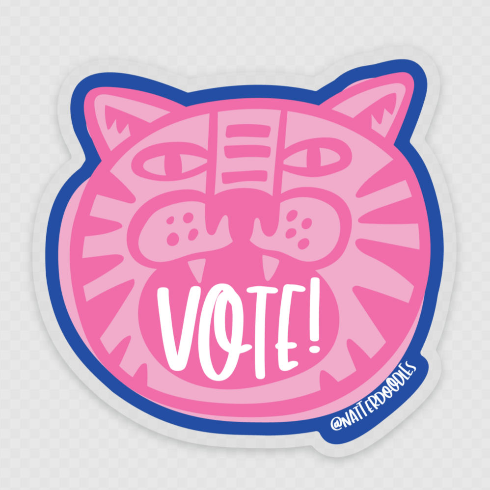 Vote! Fiercely Tiger Sticker