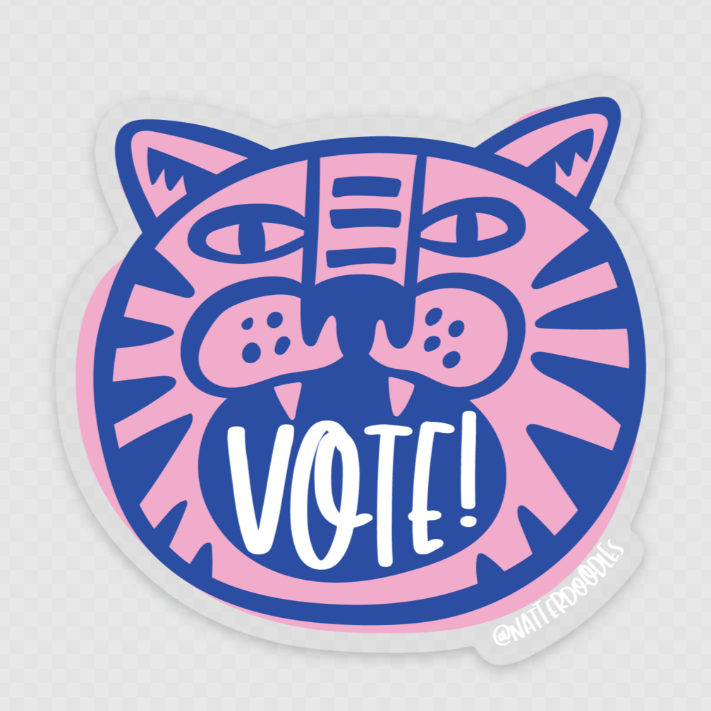 Vote! Fiercely Tiger Sticker