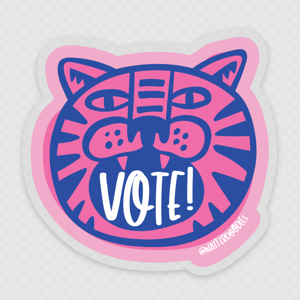 Vote! Fiercely Tiger Sticker
