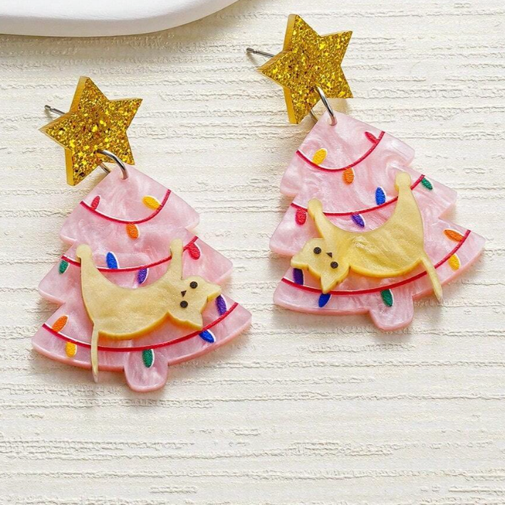 Feline Festive Holiday Earrings