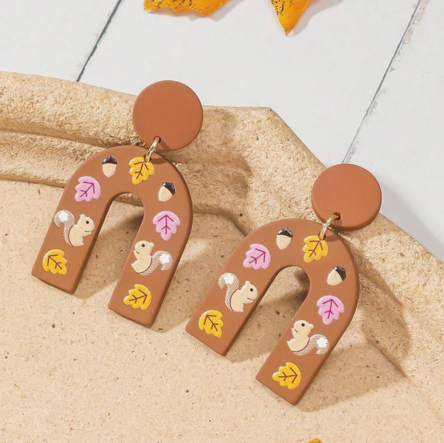 Hey Squirrel Friend Autumn Earrings