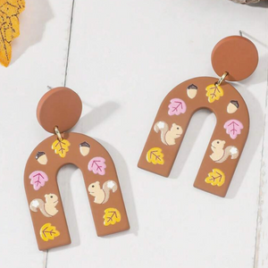 Hey Squirrel Friend Autumn Earrings