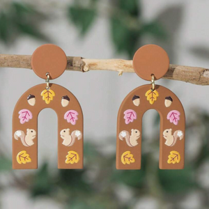 Hey Squirrel Friend Autumn Earrings