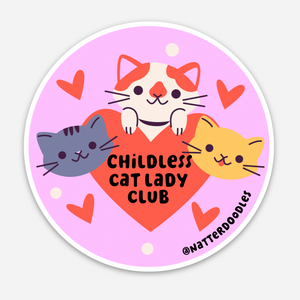 Childless Cat Lady Club Sticker