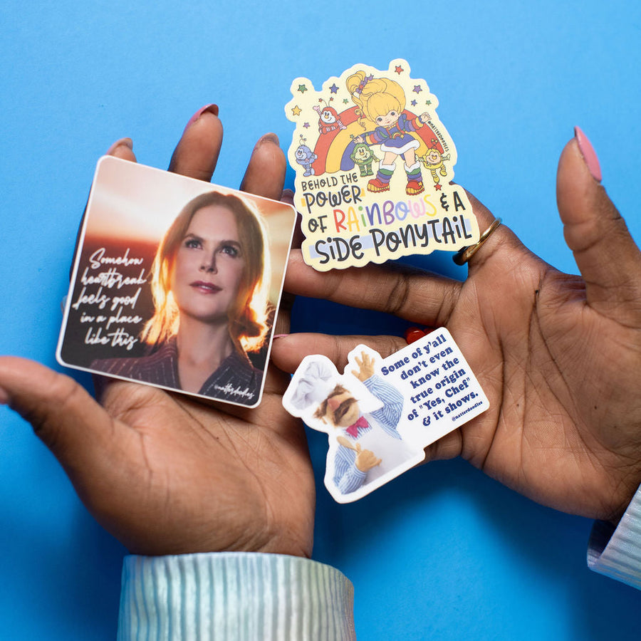 Behold the Power of Rainbows + a Side Ponytail Rainbow Brite Retro Sticker | 3” Vinyl