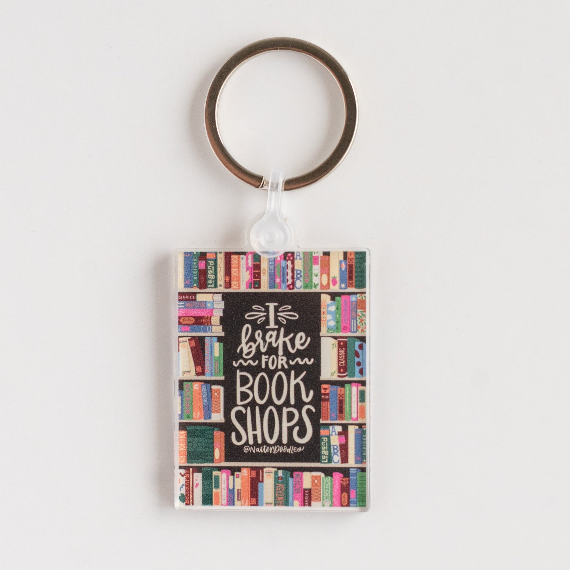 bookstore lover, independent bookstore, book lover keychain, reading gift, literary accessory, bookshop gift, reader keychain, bookstore crawl, book nerd, NatterDoodle