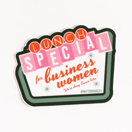 Lunch Special for Business Women Holographic Sticker – Romy & Michelle Inspired 3x3