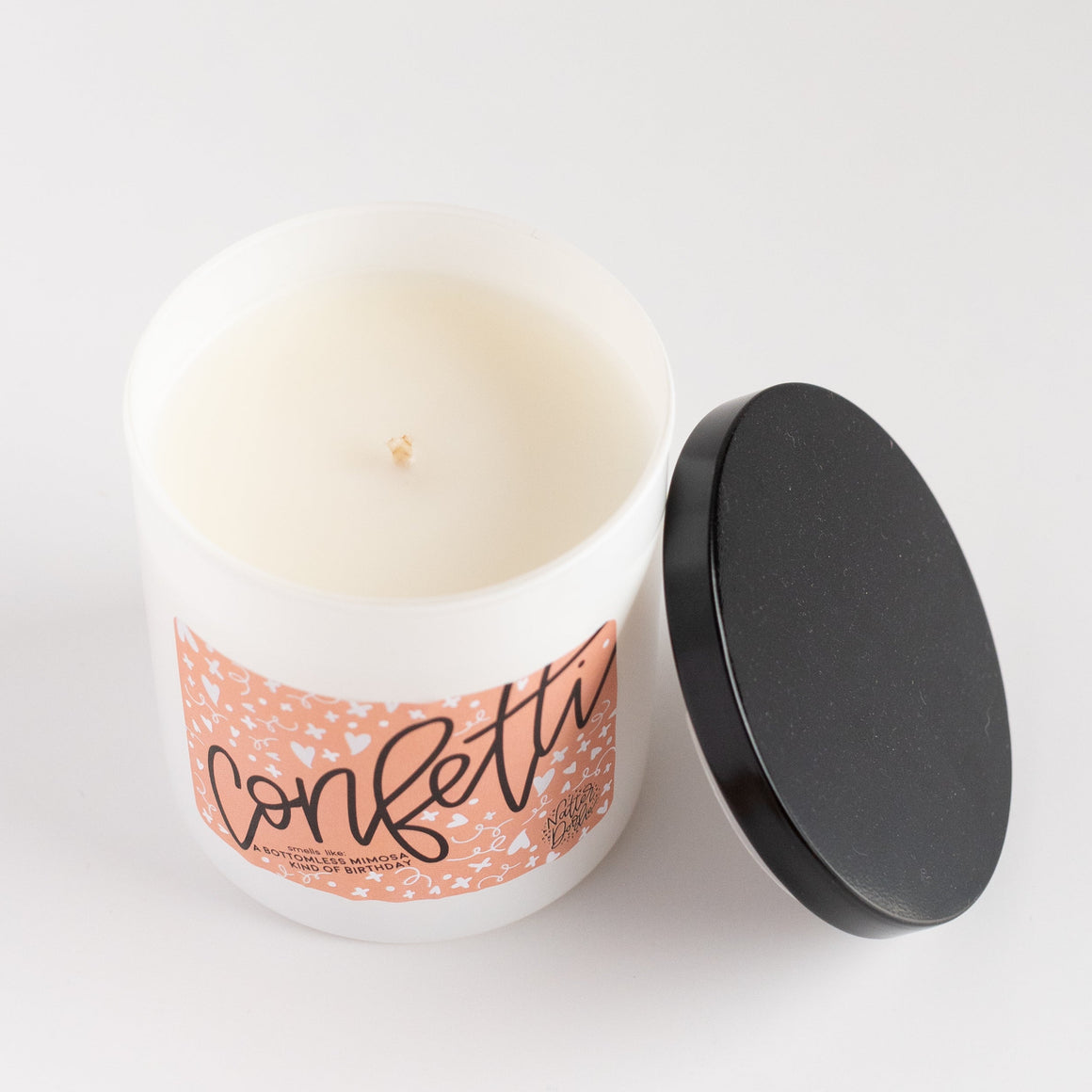 Confetti Candle – Grapefruit Chardonnay Champagne Soy Candle with Mimosa Birthday Scent