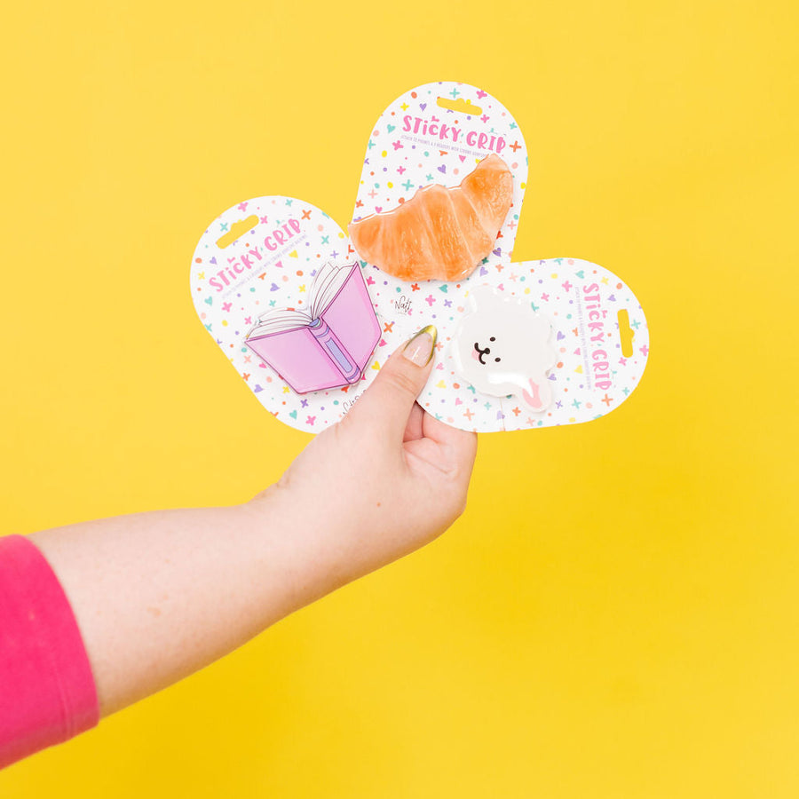 Oui Oui Croissant Sticky Grip – Parisian Inspired Phone Holder for Phones and E-Readers