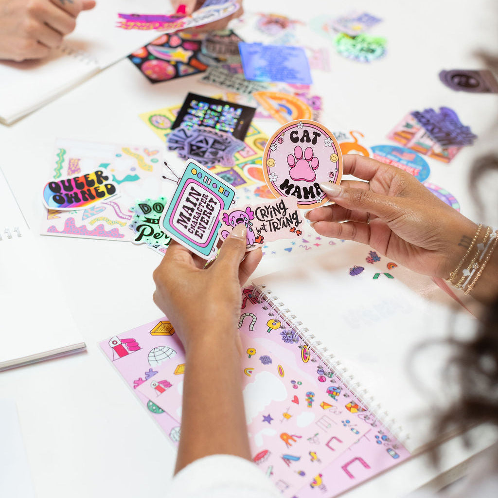 Crying but Trying Axolotl Sticker