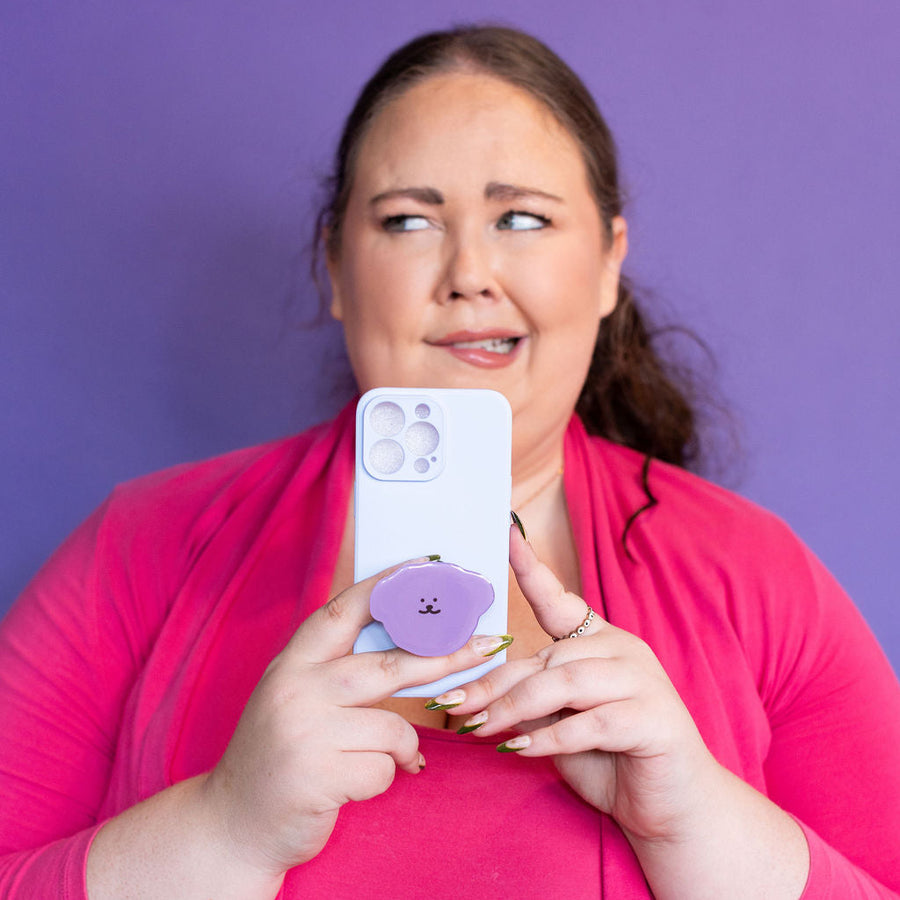 Pawsitively Handy Sticky Grip — Purple Puppy Phone Grip
