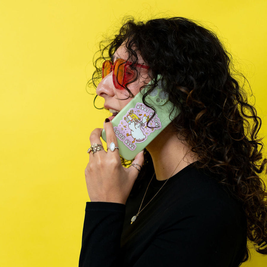 Silly Goose Book Club Sticker | Glitter Vinyl Reading Sticker for Book Lovers & Laptops