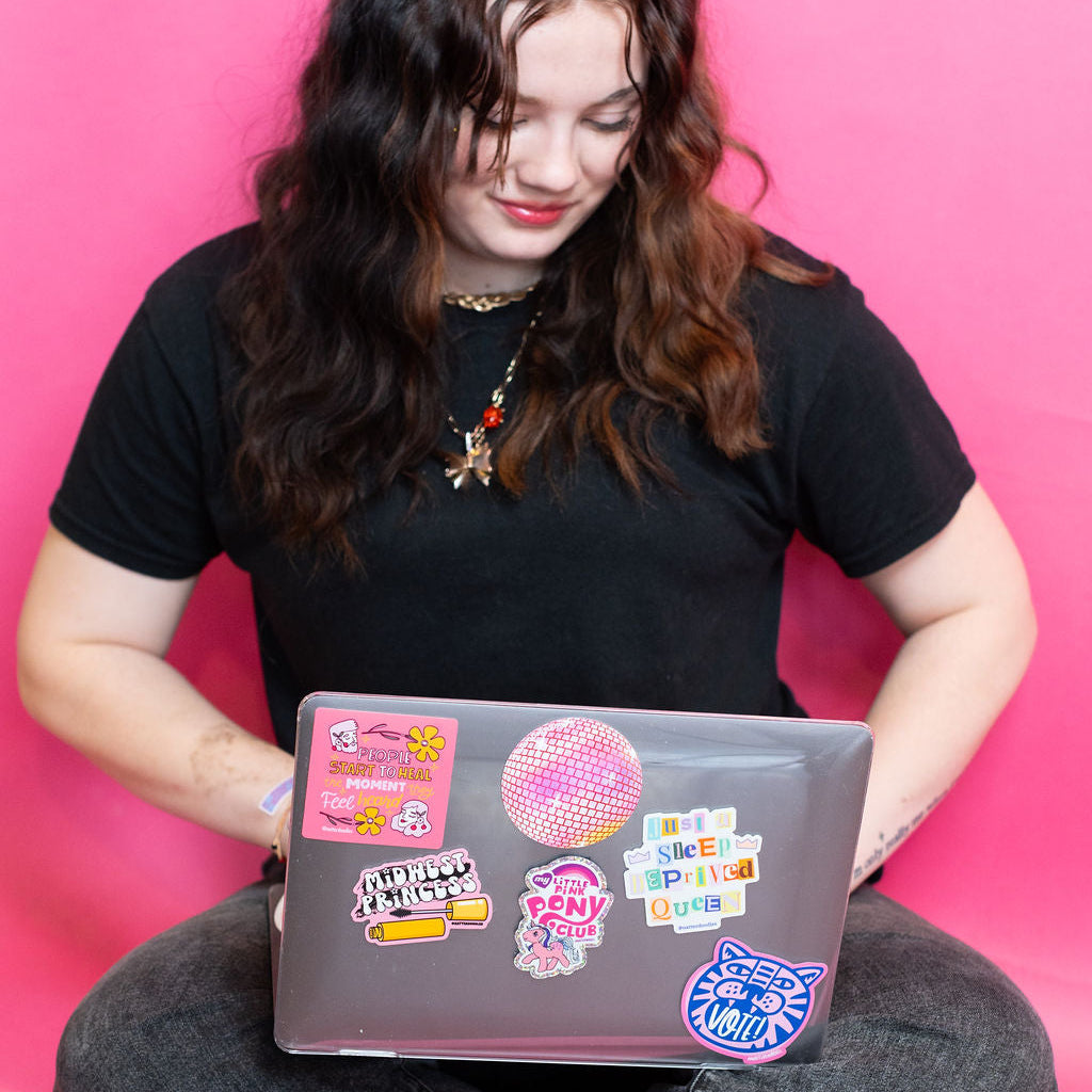 Pink Disco Ball Sticker