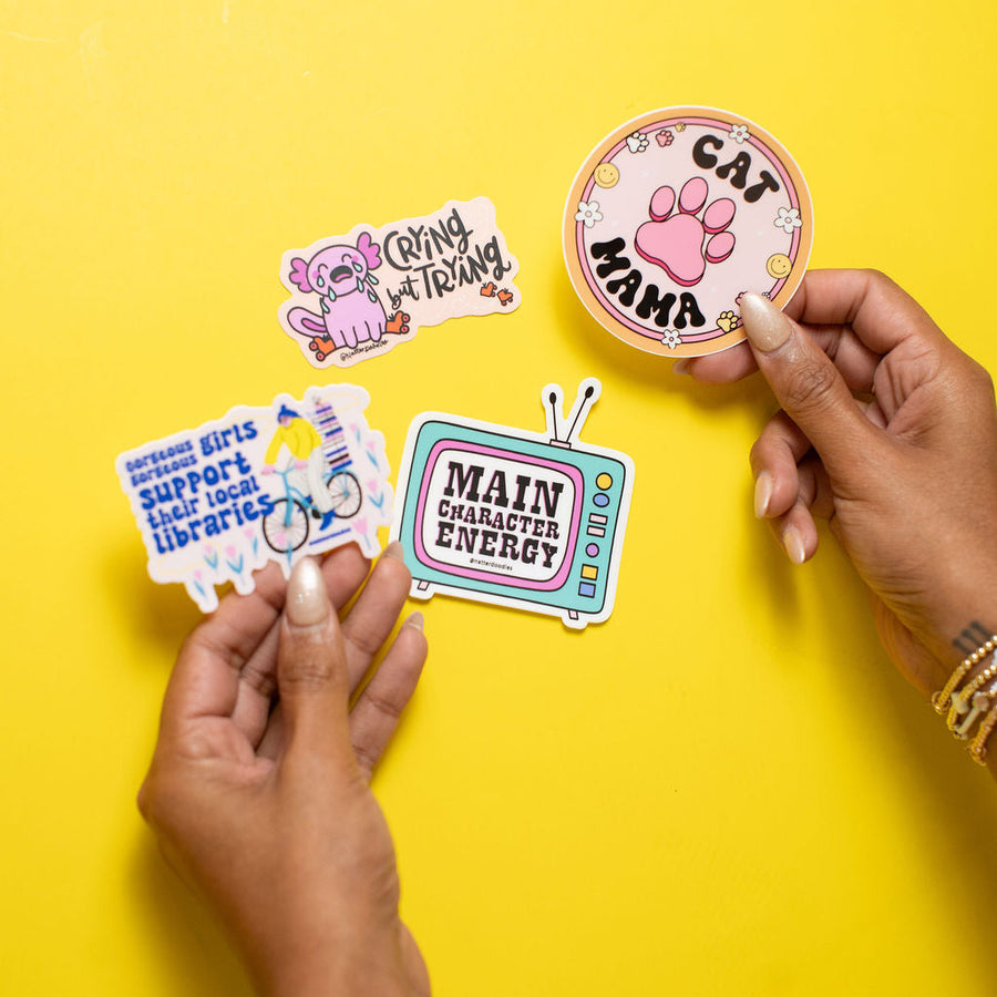 Gorgeous Girls Support Their Local Libraries Sticker – Glitter Book Lover Vinyl Decal 3”