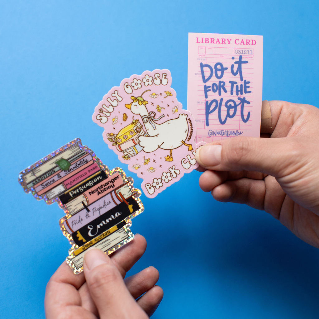 Jane Austen Book Stack Sticker