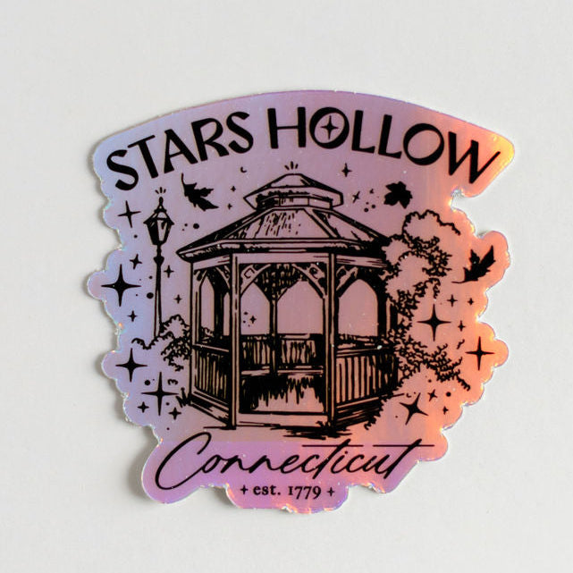 Stars Hollow Holographic Sticker – Gilmore Girls Inspired Town Name Laptop Decal