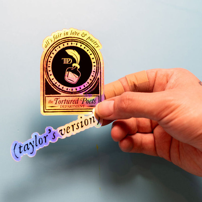 The Tortured Poets Department Taylor Swift Sticker – Holographic All Is Fair in Love & Poetry