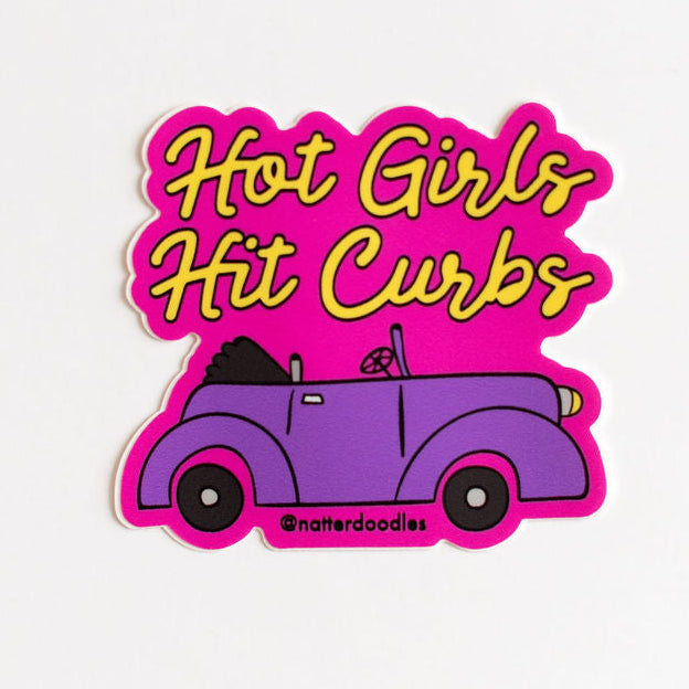 Hot Girls Hit Curbs Sticker