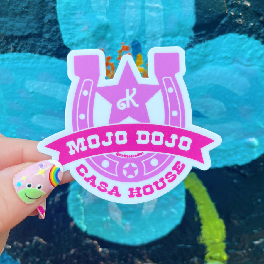 Ken's Mojo Dojo Casa House Sticker – Barbie Movie Inspired Pink Vinyl 3x3 Aesthetic