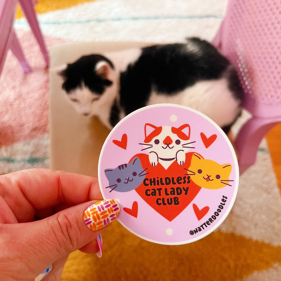 Childless Cat Lady Club Sticker