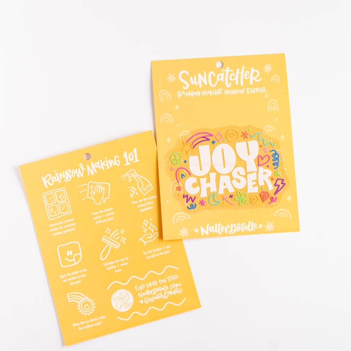 Two yellow cards with text and graphics on a white background