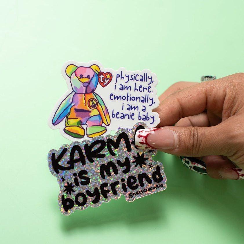 Karma Is My Boyfriend Glitter Sticker